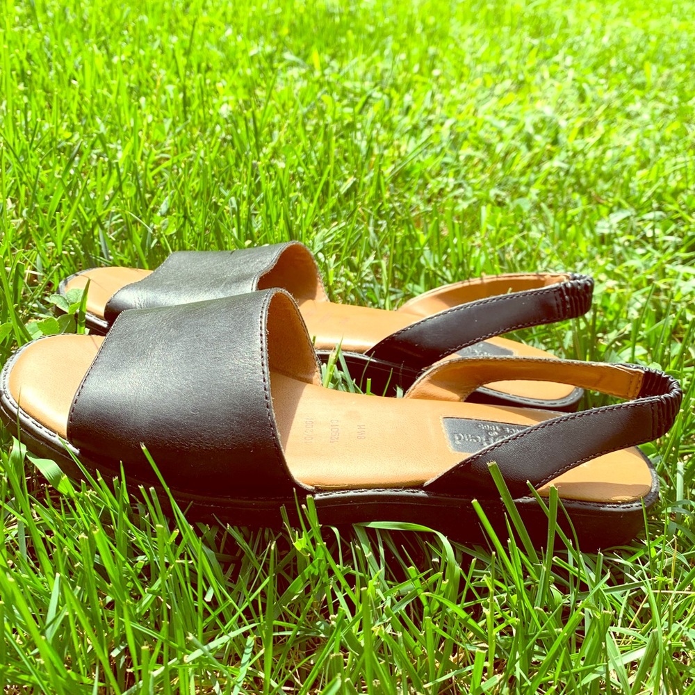 Duck Head Black leather sling back slides 8.5